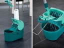 Leifheit Profi Compact Wringer Set, XL 42cm Flat Mop Head, 3-part Handle, Easy Wringing System, Turquoise - 4