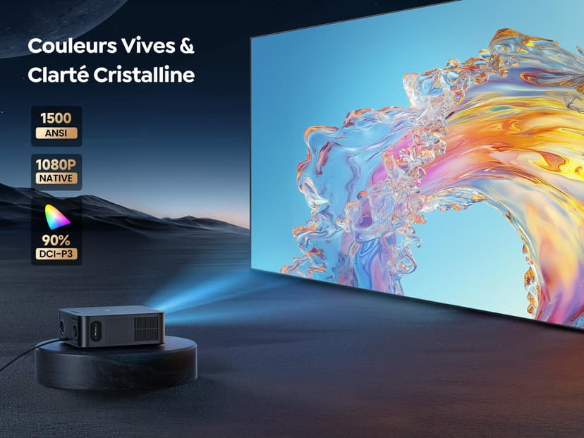 【1500 ANSI/Compatible Netflix】Vidéoprojecteur 4K Dolby 36W, AI Auto Focus/Keystone TOPTRO Projecteur Video WiFi6 Bluetooth FHD 1080P, 2*18W Haut-Parleurs Rétroprojecteur 4K Home Cinéma Extérieur/PS5 - 4
