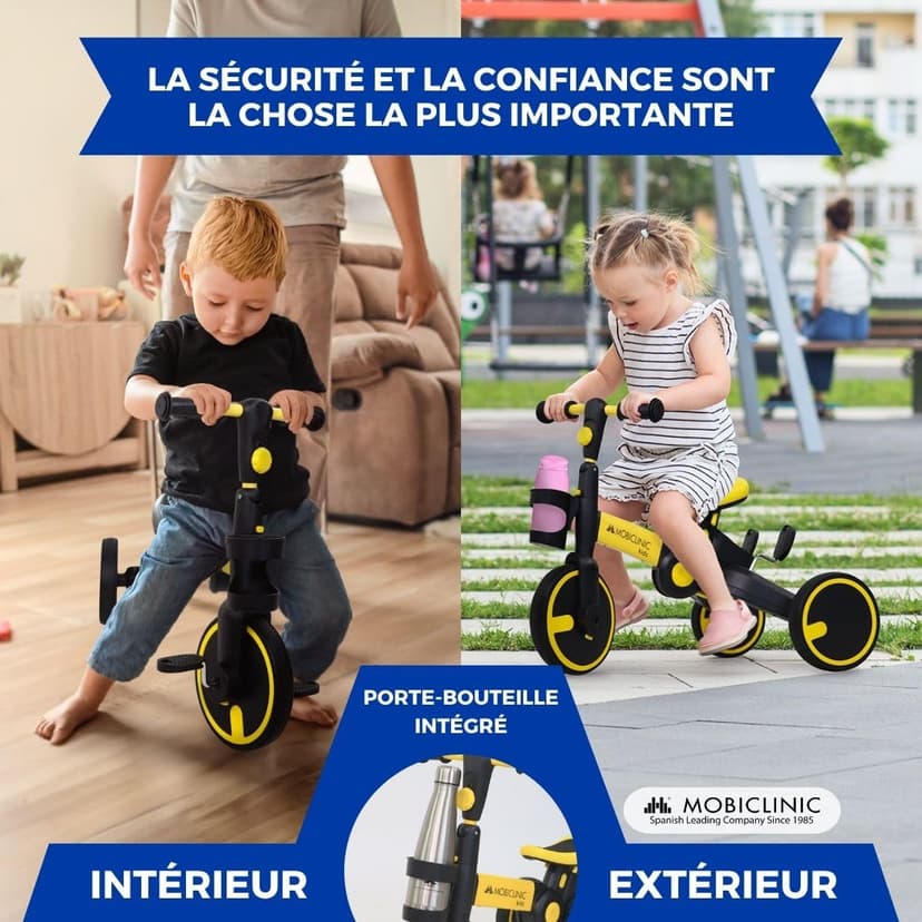 Mobiclinic®, Tricycle 5 en 1, Chase, Évolutif, De, À Ans, Guidon et siège réglables, Ultraléger 3, Kg, Montage Facile, Roues Anti-crevaison, Jusqu'à 25, Porte-Bouteille - 6