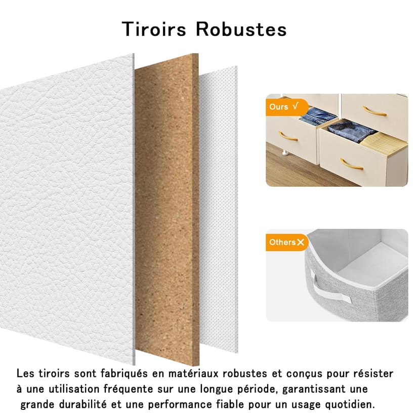 Mintnook High Chest of Drawers, White Storage Chest with Open Center Design, Tall Bedroom Chest with 12 Drawers, Large Capacity Storage Chest for Closet, Nursery, Living Room, White - 8