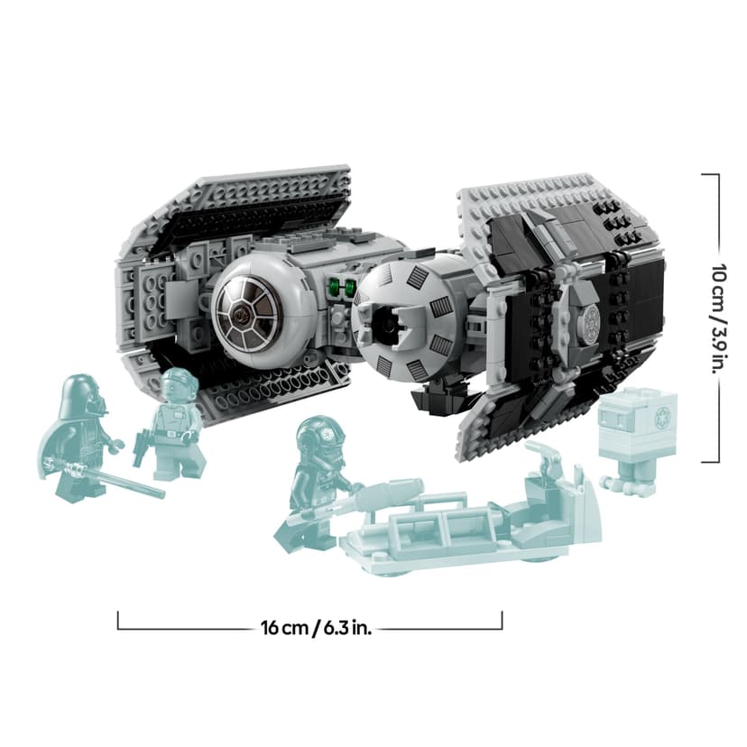 LEGO Star Wars 75347 TIE Bomber Building Toy - Starship Model incl. a Gonk Droid Figure & Darth Vader Minifigure with a Lightsaber - Gift for 9+ Year Old Boys - 7