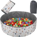 HB.YE Ball Pit for Babies and Toddlers Ball Pool Foldable Playground for Children's Room upgraded kids ball pit play yard Animal design |Gray 100 cm - 1