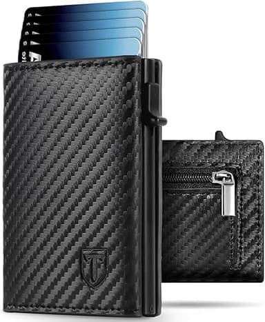 TENBST Men's Slim Wallet with Coin Compartment, Card Case…