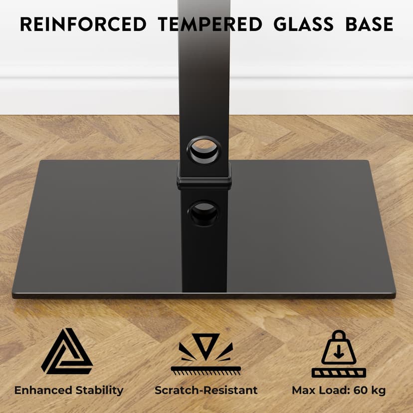 BONTEC TV Floor Stand for 30-70 Inch LED LCD OLED Flat Curved TVs, Height Adjustable Tall Swivel Standing TV Stand, Universal Freestanding Floor Standing TV Stand Base up to 40kg, Max VESA 600x400mm - 8