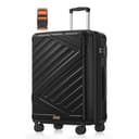 SONGMICS 24 Inch Hard Shell Suitcase, ABS Travel Luggage with TSA Lock, 4 Double Spinner Wheels, Travel Case with Strap, Medium Suitcase, Expandable, Ink Black RLP002B101 - 1