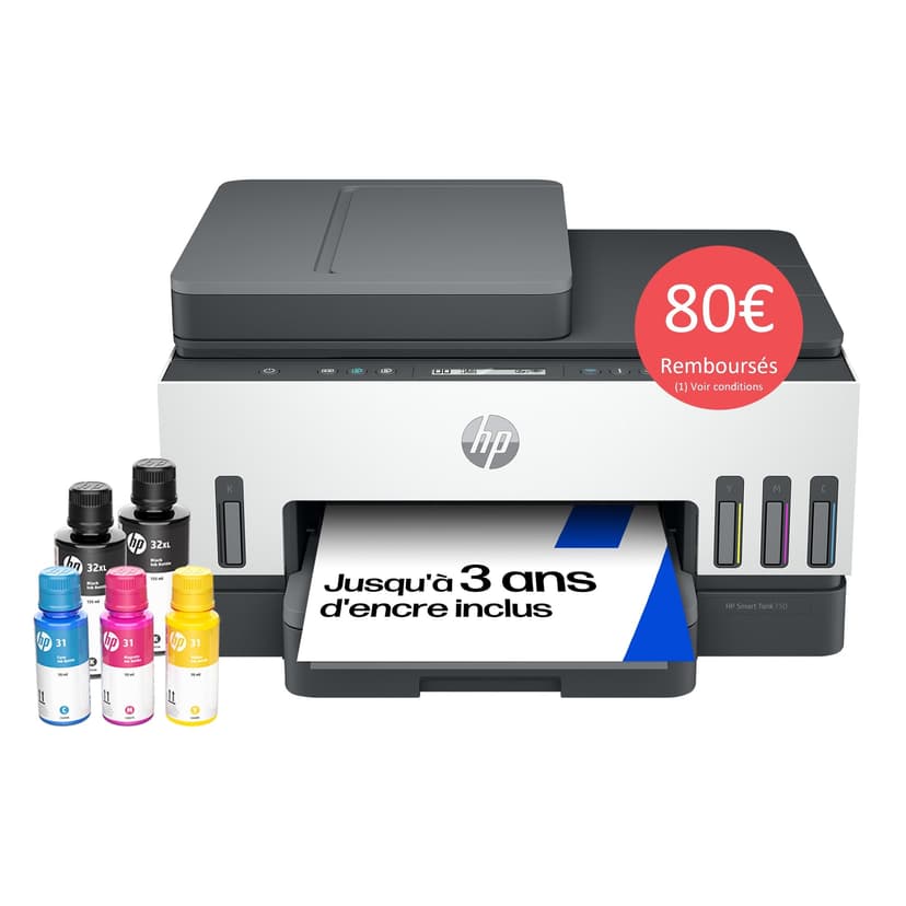 HP Smart Tank 7305 All in One Printer | Perfect for Home | Colour | Wireless | Print, Scan, Copy | Includes up to 3 Years of Ink | Refillable | Document Feeder | 2-Sided Printing | Easy Setup - 2