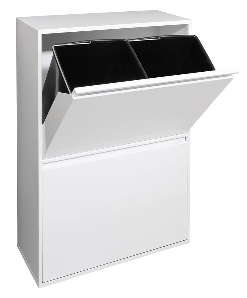 Arregui CR601-B 4-Compartment Steel Recycling Trash Can | 4x17L (68L) | Kitchen Trash Bins | Recycling Bins for Home or Office | white - 1