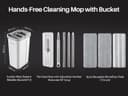 JOYMOOP – Serpillère plate et seau avec essoreur, avec 3 lingettes en microfibre lavables, utilisation humide et sèche, système de nettoyage du sol - 9