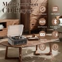 Gueray CD Player with Speakers HiFi Stereo Sound Vintage CD Player Bluetooth for Home, Retro Wood CD Players FM Radio with Remote Control, Support USB/AUX/Type-C Playback for Audio Books - 2