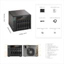 Asustor Lockerstor 6 Gen3 AS6806T 6 Bay NAS, AMD Ryzen Quad-Core 2.3 GHz, 16GB RAM ECC DDR5, 4 M.2 NVMe Slots, Dual 5GbE and Dual 10GbE Port, USB4 Type-C, Network Attached Storage (Diskless) - 3