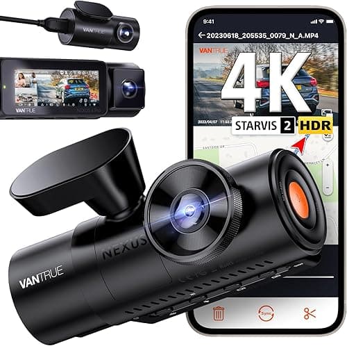 VANTRUE N4 Pro Dashcam Voiture 4K+1080P+1080P/3 HDR, STAR…