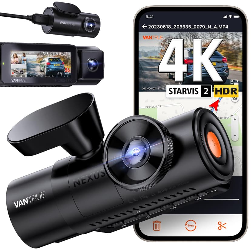 VANTRUE N4 Pro Dashcam Voiture 4K+1080P+1080P/3 HDR, STAR… - 1