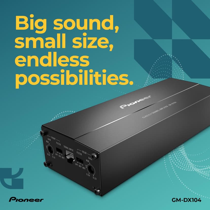 PIONEER GM-DX104 4 channel inline car amplifier - 4 x 100w - 2