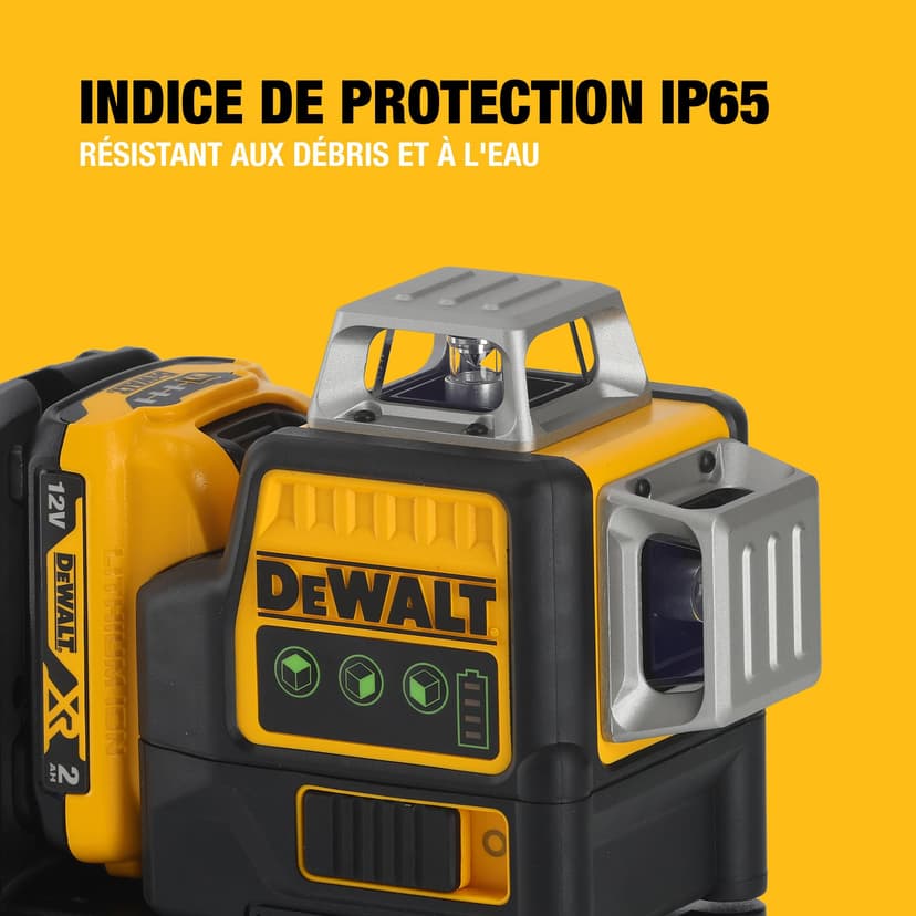 DEWALT - Laser en croix vert XR 12V 3x360°, avec 1x batterie 2Ah, DCE089D1G-QW - 8