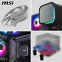 MSI MAG CORELIQUID A13 240 AIO CPU Liquid Cooler - Full CPU Coverage, Improved Water Channel Design, Minimalism Meets Illumination, CycloBlade 7, Split-Flow Radiator, Rifle Bearing Fans - 5