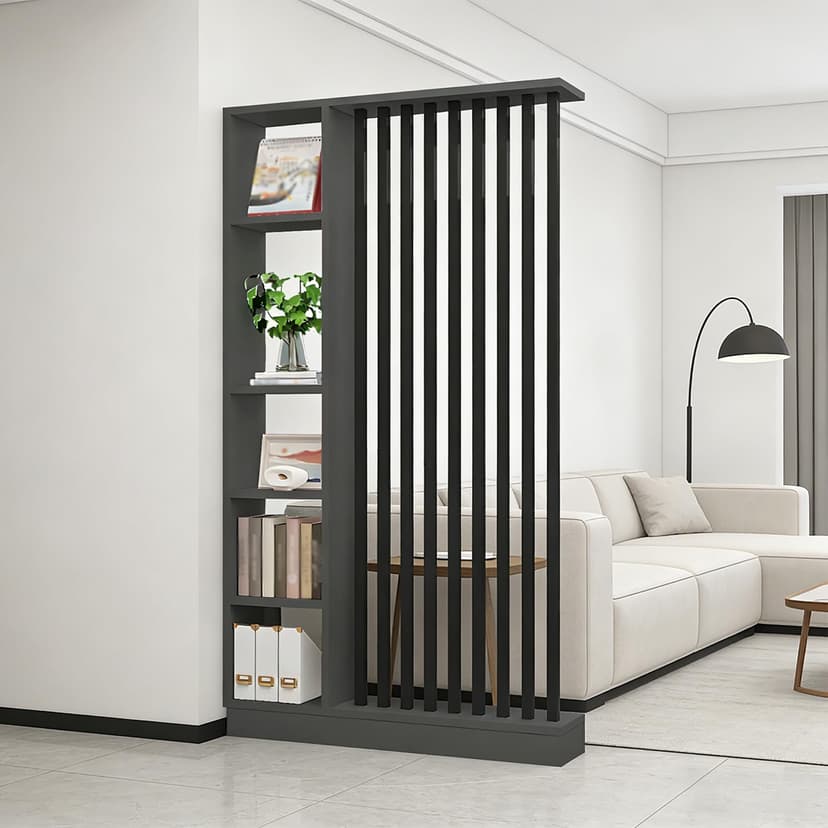 Wall Room Divider with Storage Shelf, Entrance Hall Parti… - 1
