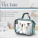 Toiletry Bag Kit Set: Hanging Travel Toiletry Bag + 311 TSA Cosmetic Liquid Bag + Ultralight Accessory Organizer Pouch, Turquoise, 3 Piece Toiletry Set - 5