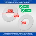 Basin and Lifting Bell Seal Set, 2 Pack, Replacement for Art. No. 240.282.00.1, 890.615, 816.418.00.1, 818.109, Compatible with GEBERIT cisterns, Flat Gasket for Flush Valve, Siphon Bell Sealing Ring - 4