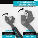 DURATECH Clés Réglables Serre-Ecrou 200 mm & 300 mm, Clé Multifonction en Acier CR-V, Kit de Clés Universelles pour Tuyaux, Écrous et Réparations - 6