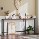 YATINEY Narrow Console Table Entrance Table 15cm Wide Hallway Table 1AC and 2 USB Ports Living Room Hallway Behind Sofa 3 Combination Modes Vintage Brown and Black XCT07CBR - 2