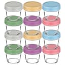 Aolso Food Storage Containers, 12-Pack Glass Food Containers, 100ML Overnight Oats Container with Airtight Lids, Freezer & Microwave Safe (Without Lid), Perfect for Storing Food - 1