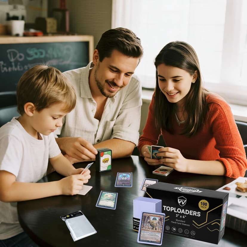 200-Piece Card Sleeves Set – Includes 100 Toploaders & 100 Clear Penny Sleeves and Gloves, Premium 3"x4" Top Loaders for Sports, MTG, Football & Game Cards - 7