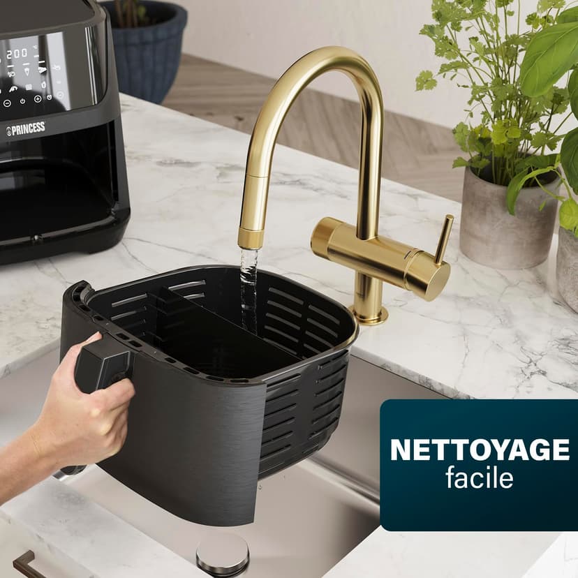 Princess Friteuse à Air Digitale 6,5 L avec Séparateur Amovible, 12 Programmes, Écran Tactile, Jusqu’à 60% d’Économie d’Énergie, Sans Huile, pour 1,5 kg Frites, Noire, 182061 - 8