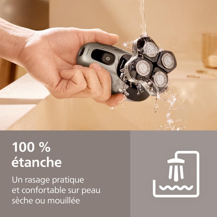 Philips Head Shaver Pro 9000 Series - Rasoir pour la tête d'hommes et femmes, tête flexible 360°, lames ComfortCut, rasage efficace tout en douceur pour la peau, idéal en cadeau, modèle HS9980/15 - 8