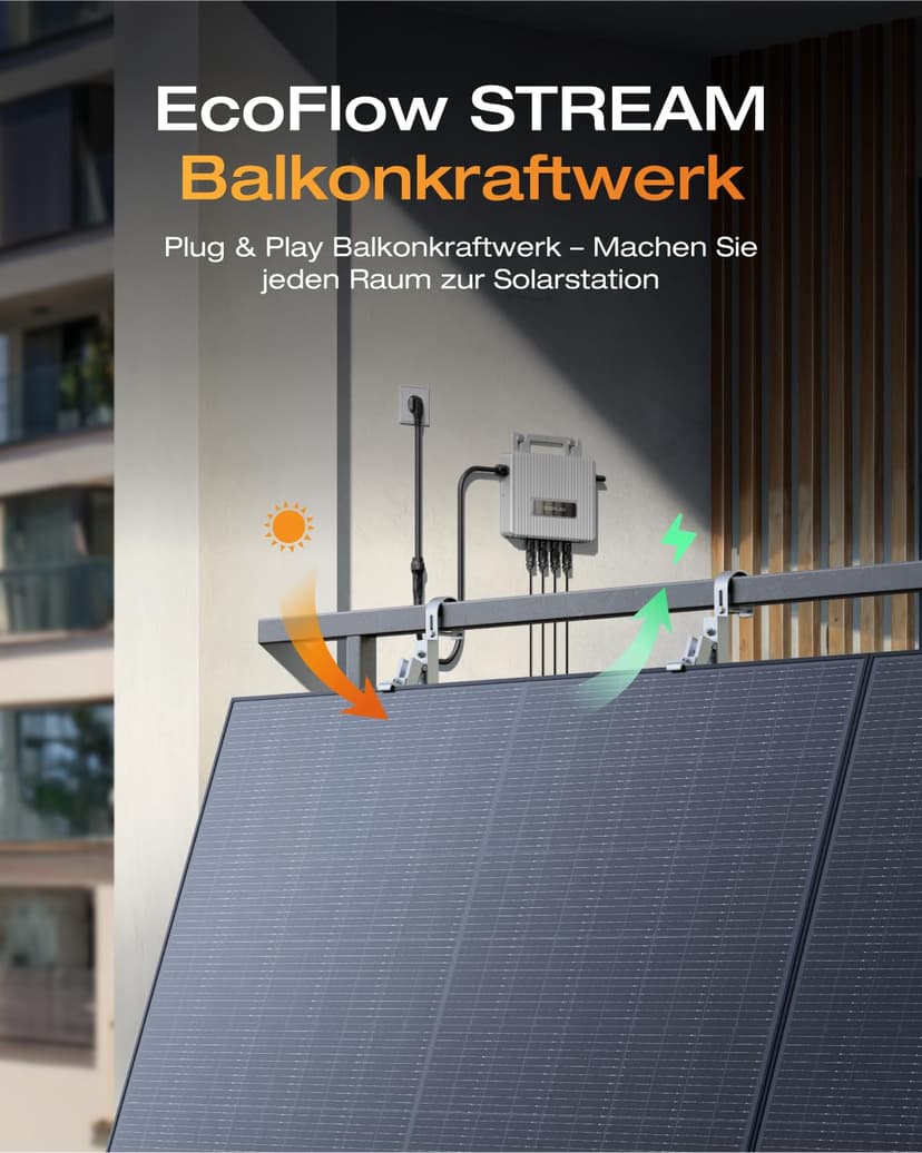 EcoFlow Stream Micro-onduleur Solaire Intelligent 800 W, pour Centrale électrique de Balcon, onduleur PV pour 2 Panneaux solaires, Étanchéité IP67, MPPT intégré, Contrôle par WiFi/APP - 2