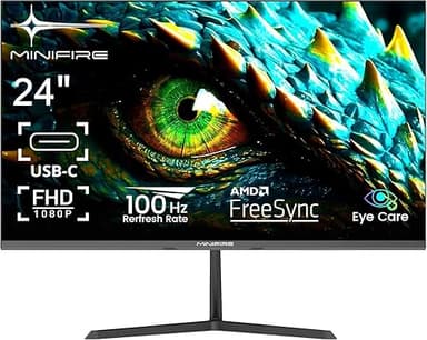 Minifire Écran PC 24 Pouces FHD, 100Hz, Adaptive-Sync, Po…