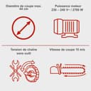 Scheppach Tronçonneuse Electrique CSE2600 | 2400W | Chaîne et Guide Procut 45,5cm | Lubrification automatique de la chaîne | Frein de chaîne intégré | Etui du guide inclus | Légère et Compacte - 6