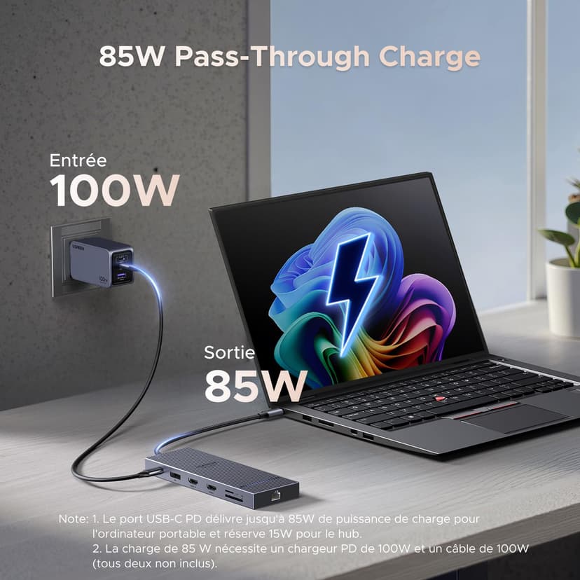UGREEN Revodok Pro 3121 Hub USB C Double HDMI 4K60Hz et DisplayPort 4K120Hz 12 en 1 Docking Station USB C Triple Affichage avec 10Gbps Data Ports PD 100W Adaptateur Ethernet Lecteur Carte SD TF 3.5mm - 6