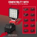 LED Work Light for Milwaukee M18 Battery: Cordless Tools Light - 18V Flashlight - 48W Battery Lights with USB Charger (No Battery) - 7