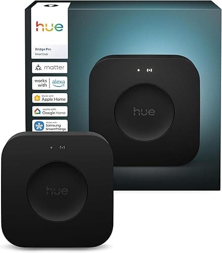 Philips Hue Bridge Pro Smart Lighting Hub, Wireless, Advanced Encryption, Smart Hub Supports 150+ Lights and 50+ Accessories, Works with Apple Home, Amazon Alexa, Google Assistant, Samsung SmartThings