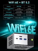 GMKtec M8 AMD Ryzen 5 Mini PC Windows 11 PRO 6650H (Beat 7430U, 6C/12T 4.50Ghz),16GB LPDDR5x 6400MHz RAM + 512GB Hard Drive PCle SSD/Dual NIC LAN 2.5GbE/Oculink/USB4/HDMI/USB-C/Micro PC - 6