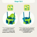 TP Toys Fauteuil Bébé Évolutif Quadpod 4 en 1 – Balançoire Bébé de 6 Mois à 8 Ans – Sangles d’Extension pour Portiques Hauts et Bas – Sécurisée et Confortable – Bleu/Vert - 5