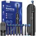 Rotating Electric Toothbrush with 8 Brush Heads (2 Types) for Adults and Kids, 60-Day Battery Life, Wireless Wall Charging Station, 5 Modes Power Toothbrush with Travel Case - 1
