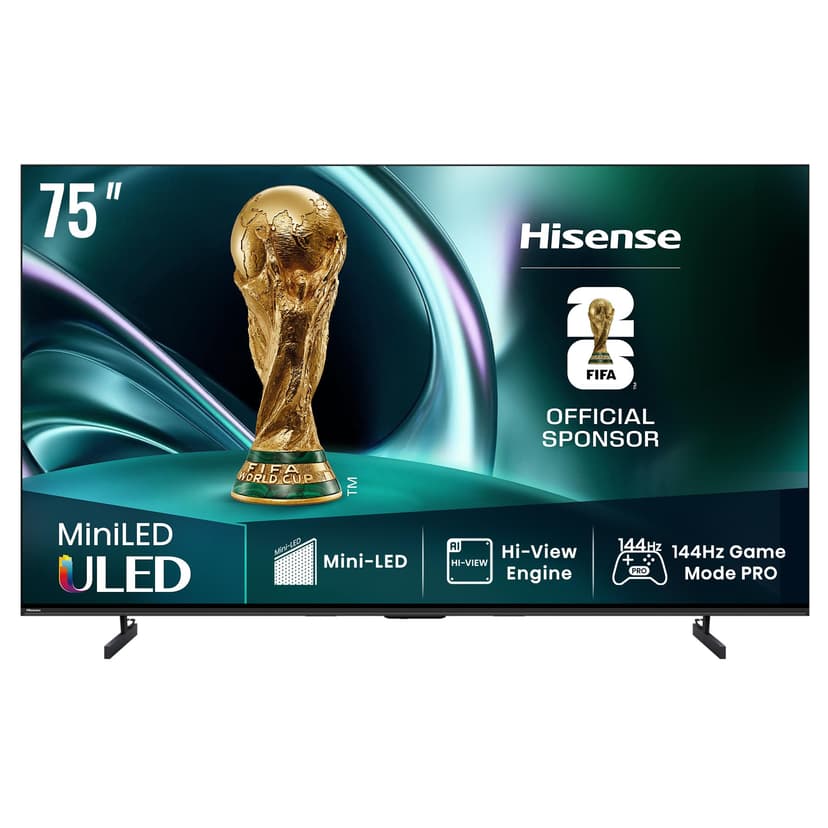 Hisense 75U7Q TV 75 Inches, 4K Mini LED ULED, Smart TV, Hi-View AI Engine, 144Hz Game Mode Pro, FreeSync Premium, Built in Subwoofer, Dolby Vision IQ Atmos, Airplay, Voice Control [2025] - 1