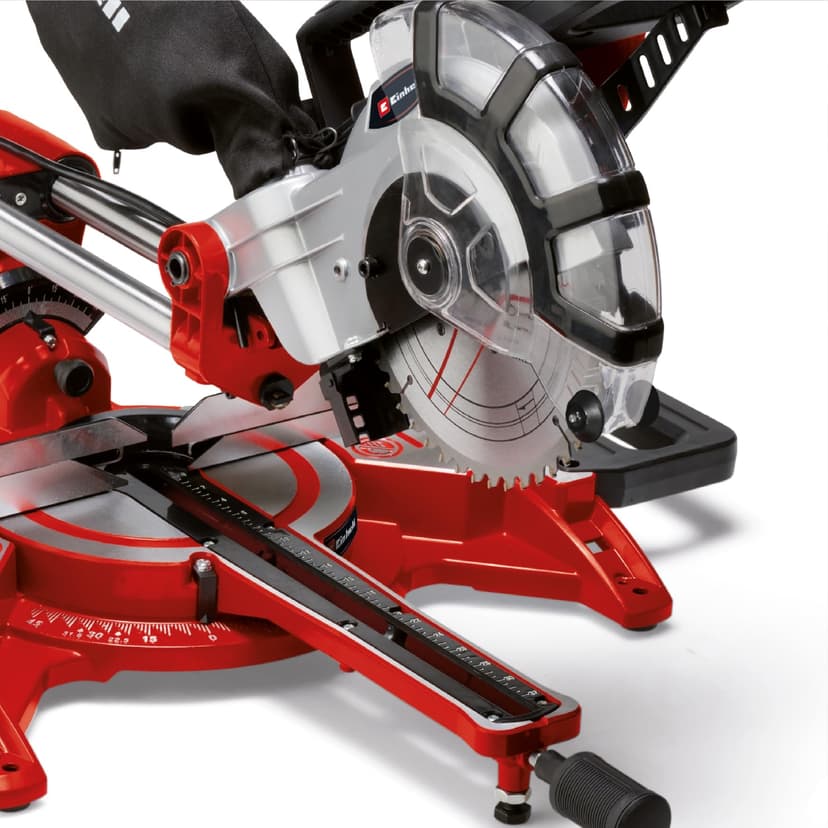 Einhell Dual Bevel Sliding Mitre Saw 1800W, +/-45° Mitre, +/-47° Bevel Saw with 48T Blade for Cutting Wood, Dust Extraction, Laser, Suitable for Materials Such as Wood, Coated Boards or Plastic - 3