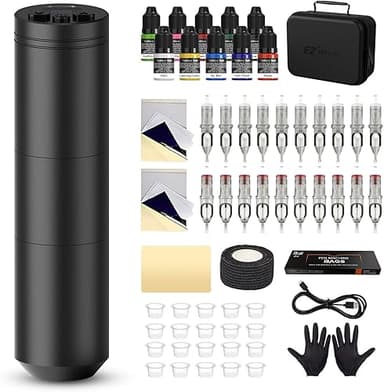 Lancer Black EZ Tattoo Kit - Wireless Tattoo Machine, 150…