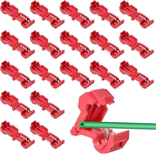 Pack of 20 Connection Terminals, Clip for Cable for Robotic Lawnmowers, Boundary Cable Charging Station, T-Branch Connector, Quick Connector, Power Thief Lawnmower e.g. Husqvarna, Gardena, Lawn Robot