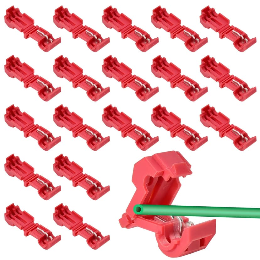 Pack of 20 Connection Terminals, Clip for Cable for Robotic Lawnmowers, Boundary Cable Charging Station, T-Branch Connector, Quick Connector, Power Thief Lawnmower e.g. Husqvarna, Gardena, Lawn Robot - 1