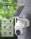 YESYAMO 2K Wireless Solar WiFi Surveillance Camera, 2.4GHz Solar Outdoor Camera with Solar Panel, 360° PTZ, Night Vision, Two-Way Audio, PIR Siren (White) - 6
