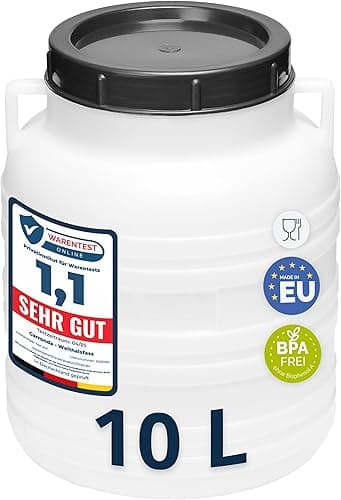 Garronda 60L Twist-Off Plastic Jerry Can Made of Food Grade HDPE Garden Water Tank Food Container Universal Plastic Bin GD-0078 White