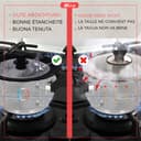 Set of 3 universal glass lids, 3-piece, pots and pans 16/18/20 cm & 24/26/28 cm & 28/30/32 cm, with outlet valve and silicone rim. (black) - 7