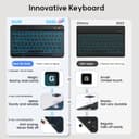 OYEEICE Keyboard Case for iPad 10th Generation 10.9" 2022, 7 Color Backlit Wireless Detachable Keyboard for iPad A16 11th Gen 2025 with Pen Holder (Black, Classic Style) - 3