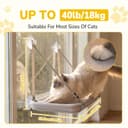 CATISM Cat Window Bed & Cat Desk Bed 2-in-1, Soft Removable Hammock for Indoor Cats, Up to 18kg Weight Capacity with Ventilated Mesh, All-Season Use, Sturdy Frame & Suction Cups - 4