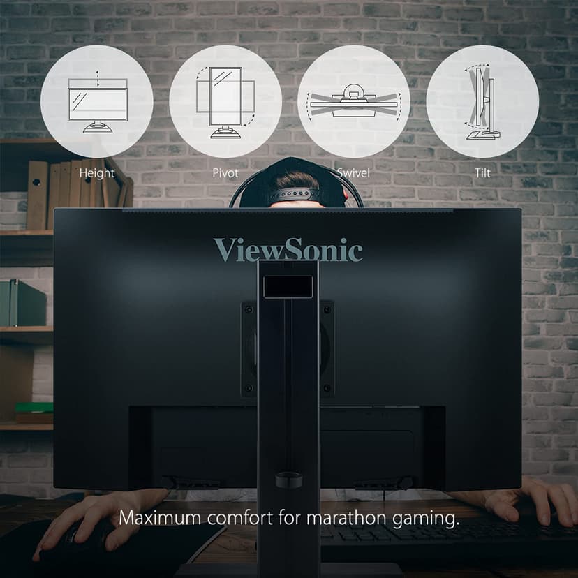 ViewSonic OMNI XG2431 24 Inch 1080p 0.5ms 240Hz Gaming Monitor with AMD FreeSync Premium, Advanced Ergonomics, Eye Care, HDMI and DisplayPort for Esports, Black - 3