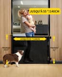 Patywaga Stair Safety Gate, Extendable 0-140 cm, Children's and Animal Safety Gate for Stairs/Doors, Door Safety Gate, Stair Safety Blind with Scissor Mechanism, Children and Dog Safety, Indoor - 2