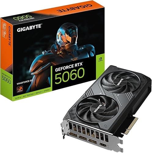 Gigabyte GeForce RTX 5060 WINDFORCE 8G Graphics Card - 8GB GDDR7, 128bit, PCI-E 5.0, 2497 MHz Core Clock, 3 x DisplayPort, 1 x HDMI, GV-N5060WF2-8GD